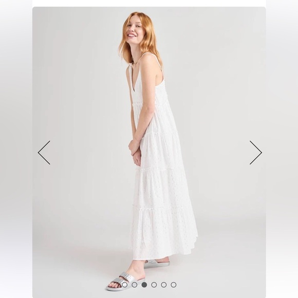 Splendid Gwendolyn Maxi Dress in Shimmer White Sz XS - Picture 2 of 11